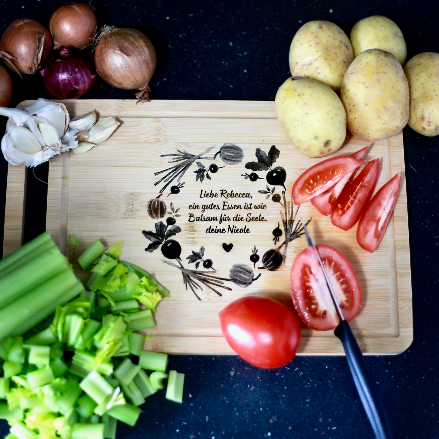 Personalisiertes Bambus-Schneidebrett
